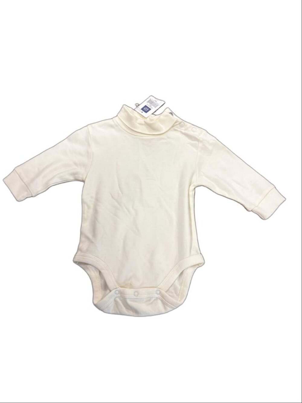 NWT Vintage Baby GAP Long-Sleeve Turtleneck Bodysuit (Cream / Off-White)